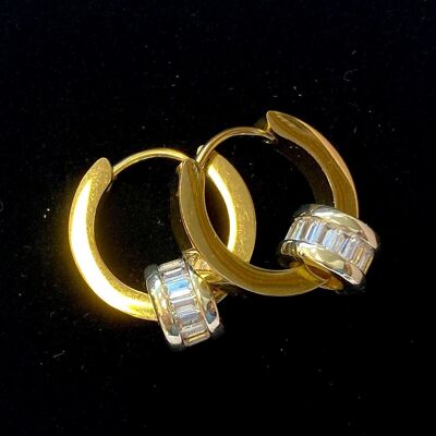 Earrings gold/zirkonia