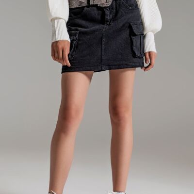 Cargo Mini Skirt in black