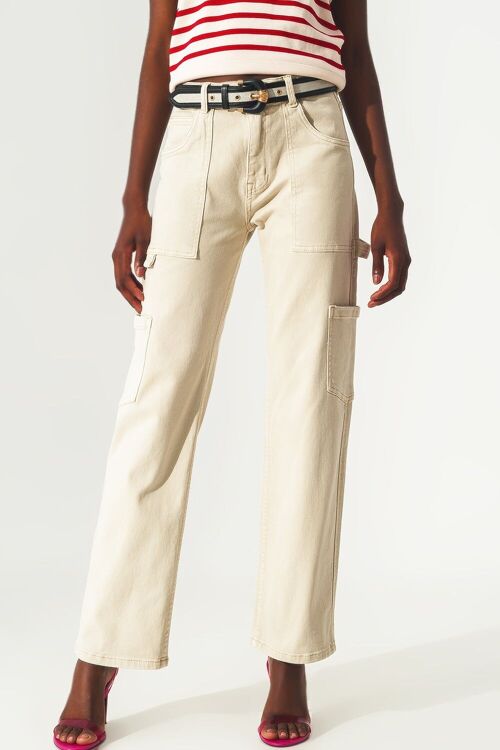 Cargo pants in beige