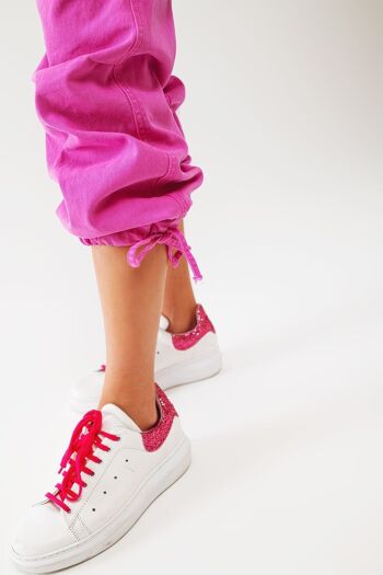 Pantalon Cargo avec Pompons en Fuchsia 5