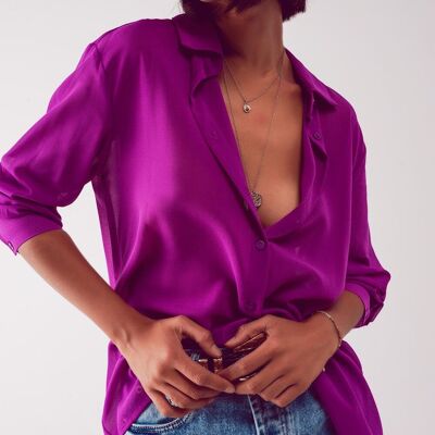 Chiffon shirt in purple