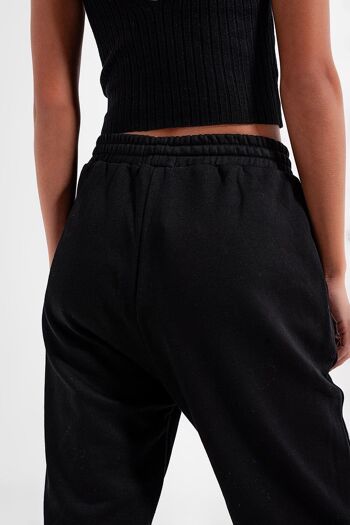 Pantalon de jogging noir à taille ajustable 4