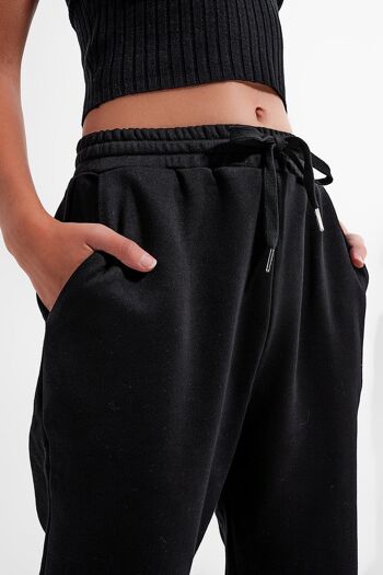 Pantalon de jogging noir à taille ajustable 5