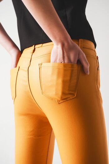Pantalon enduit orange 3