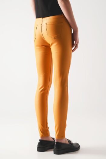 Pantalon enduit orange 4