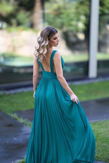 Robe plissée verte 2