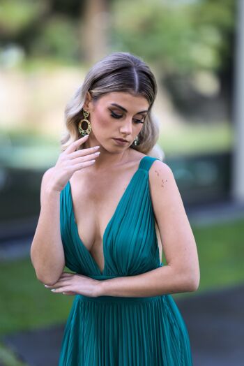 Robe plissée verte 3