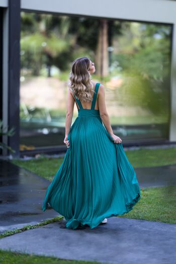 Robe plissée verte 5