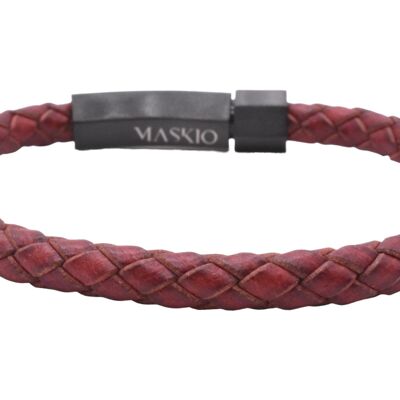 Bracelet en cuir rouge Maskio