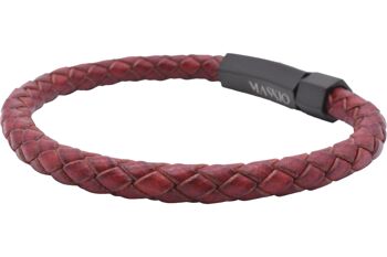 Bracelet en cuir rouge Maskio 2