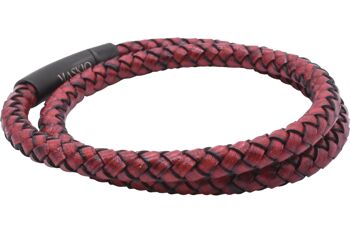 Bracelet long en cuir rouge Maskio 2