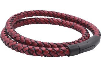 Bracelet long en cuir rouge Maskio 3