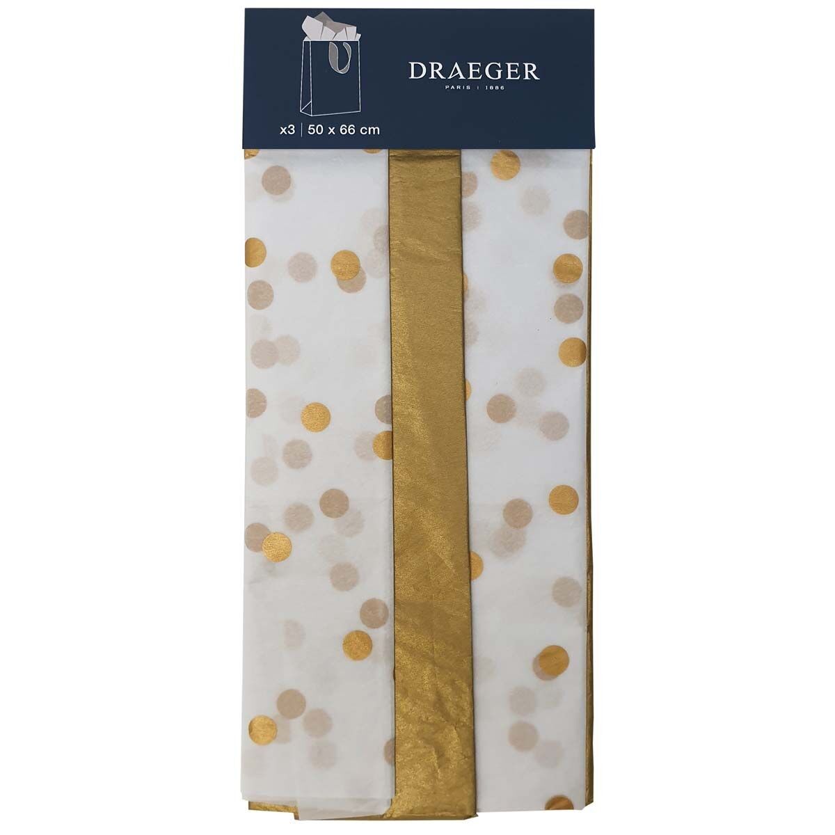 Gold and white polka dot tissue paper