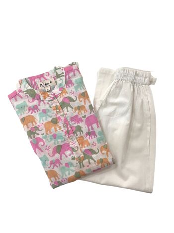 Vêtements pour enfants - Pyjama Kurta en tissu de coton pour enfants, costume de nuit pour enfants 1
