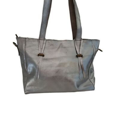 Tote Bag in Soft Iridescent Leather: Ethical Shine for Dazzling Style CROKI L