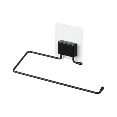 Wall-mounted towel rack, Made of rust-proof powder-coated iron, 25.5 x 6.5 x 14.5 cm, Black, RAN10209