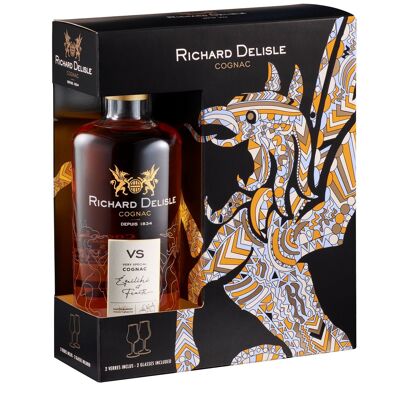 Cognac VS Richard Delisle Box + 2 tulip glasses