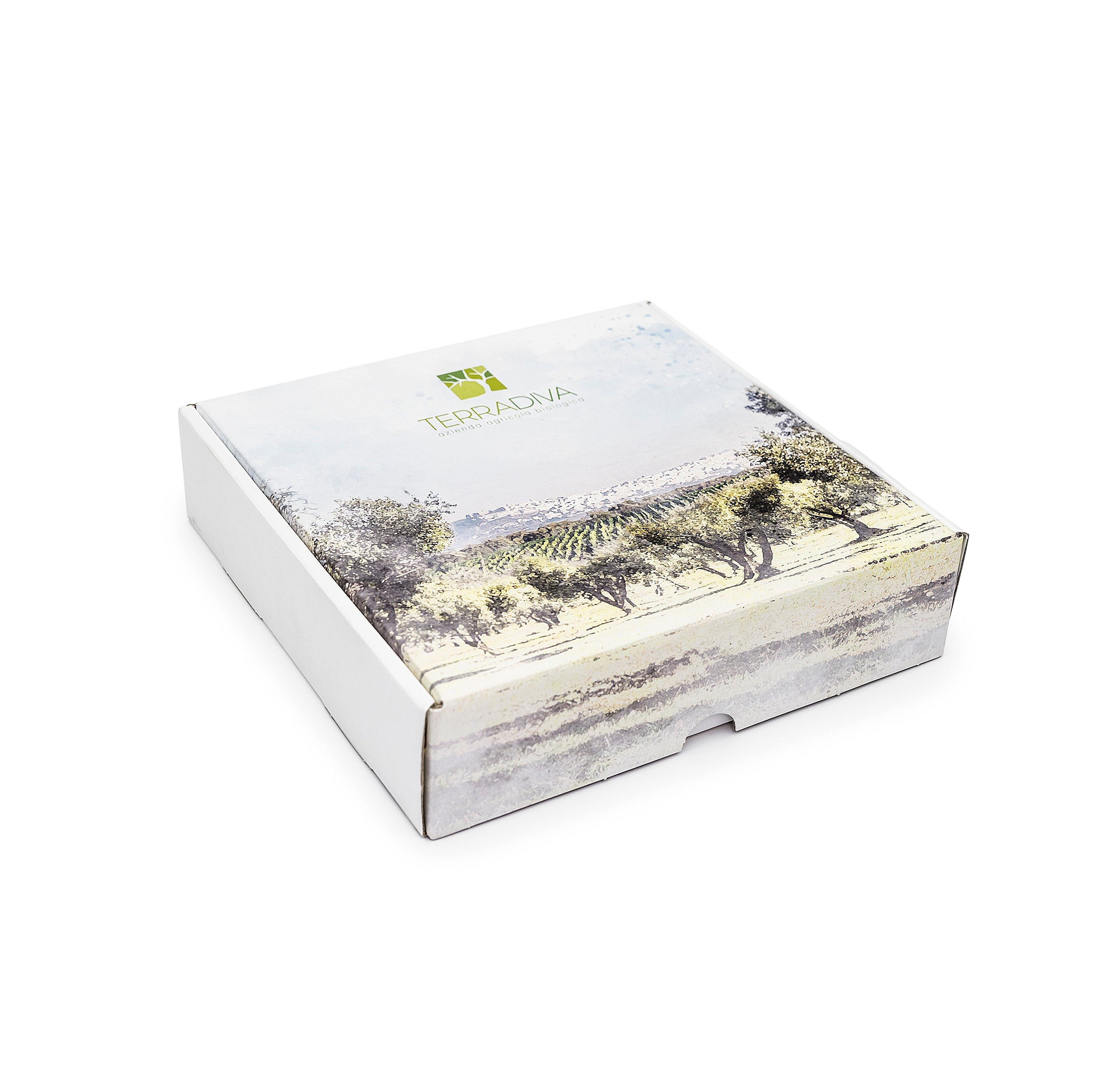 BIO - Geschenkbox VERKOSTUNG - Vier Linien Terradiva-Öl 0,10 l