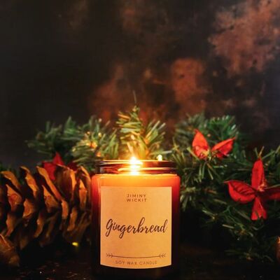 Gingerbread - Soy Wax Candle - Amber Jar