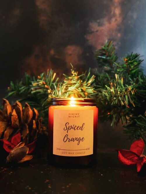 Spiced Orange - Soy Wax Candle - Amber Jar