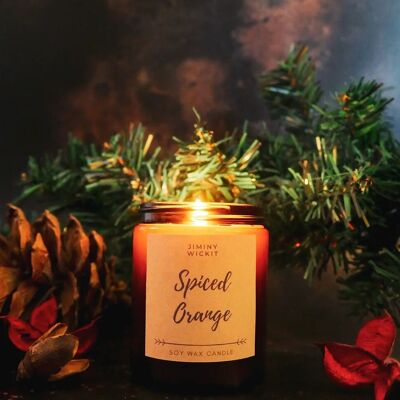 Spiced Orange - Soy Wax Candle - Amber Jar