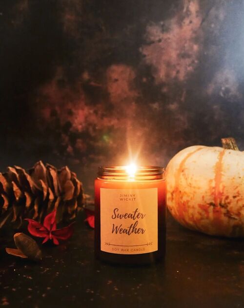 Sweater Weather - Soy Wax Candle - Amber Jar