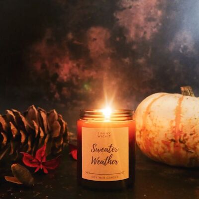 Sweater Weather - Soy Wax Candle - Amber Jar