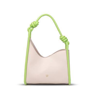 Exs-25544 Celeste hobo Shoulder bag In recycled pu beige/green