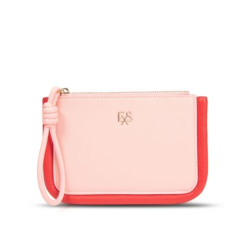 Exs-25547 Maria pouch Petite pochette en pu recyclé pink/red