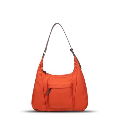 Exs-25635 Anne Shoulder bag nylon recycled pu trim orange