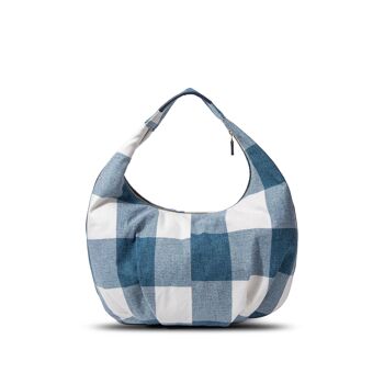 Exs-25558 Antoinette Hobo Sac porté épaule canvas pu recyclé bleu 4