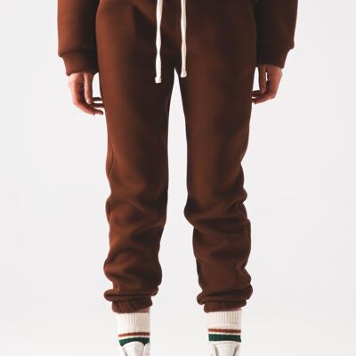 Cotton jogger in brown
