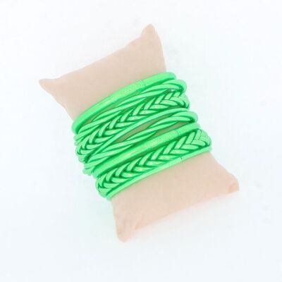 Kit di 8 braccialetti buddisti misti - Verde neon