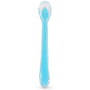 Cuillère en silicone Baboo, bleue, 6 mois et plus