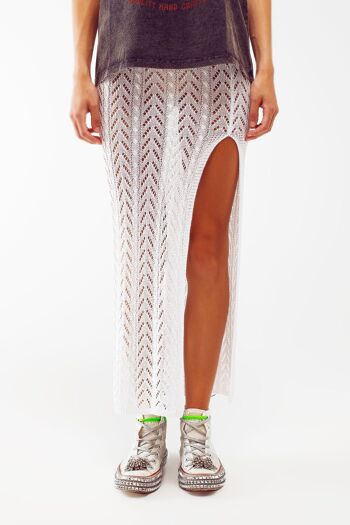 Jupe Maxi en Crochet en Blanc 1