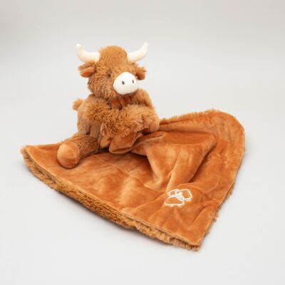Horny Cow Toy Baby Soother Comforter Brown - 29 x 29cm