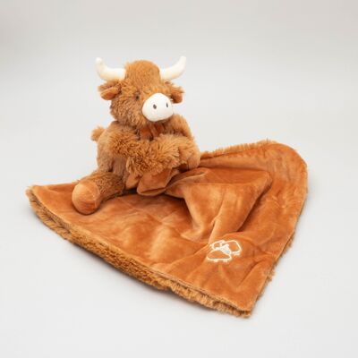 Horny Cow Toy Baby Soother Comforter Brown - 29 x 29cm