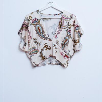 Crop top with paisley print