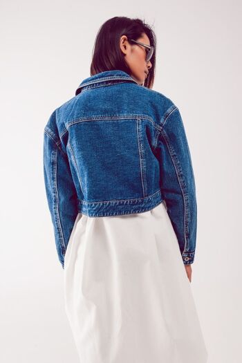 Veste en jean courte bleu moyen 3