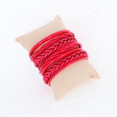 Kit di 8 braccialetti buddisti misti - Rosso brillante