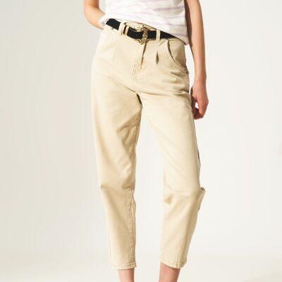 Kurze Jeans in Beige