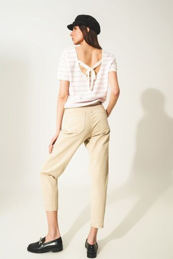 Jean court beige 2