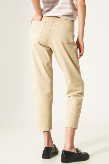 Jean court beige 5