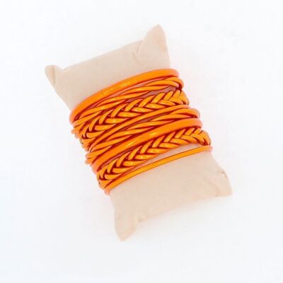 Kit of 8 Buddhist bangles mix - Orange