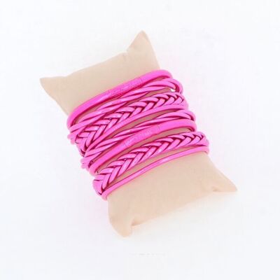 Kit di 8 braccialetti buddisti mix - Fucsia