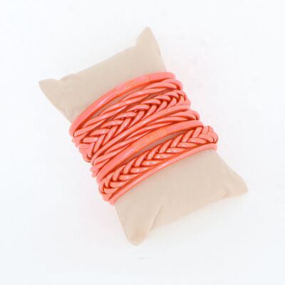 Kit of 8 Buddhist bangles mix - Coral