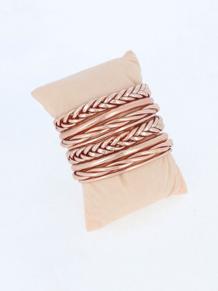 Kit di 8 braccialetti buddisti mix - Champagne