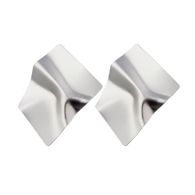 Chic Sophistication With Large Metal Square Post Earring