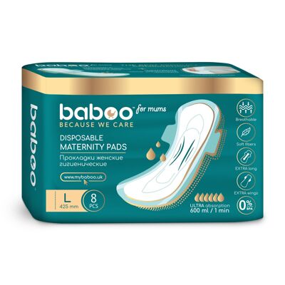 Serviettes de maternité jetables Baboo (8 pièces) grandes