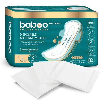 Baboo Disposable Maternity Pads (8 pcs) Large